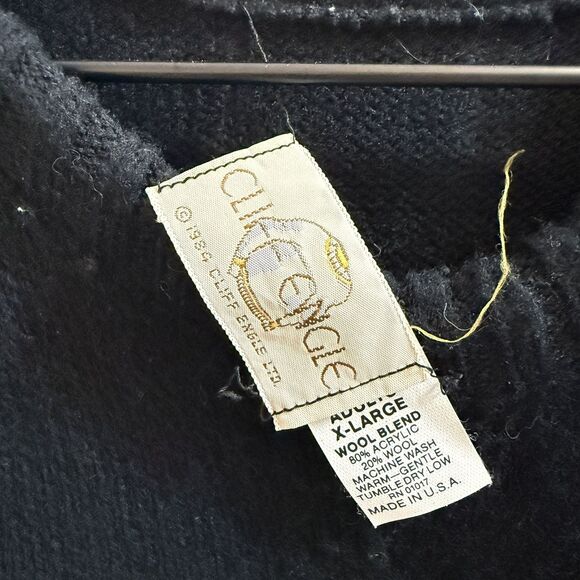 VTG 1984 Cliff Engle IOWA HAWKEYES KNIT SWEATER Adults XL Made in USA 25” X 26” - Picture 4 of 8